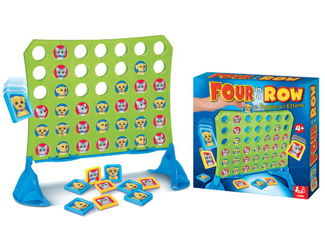 Four in a Row game toy with puppies and kittens
