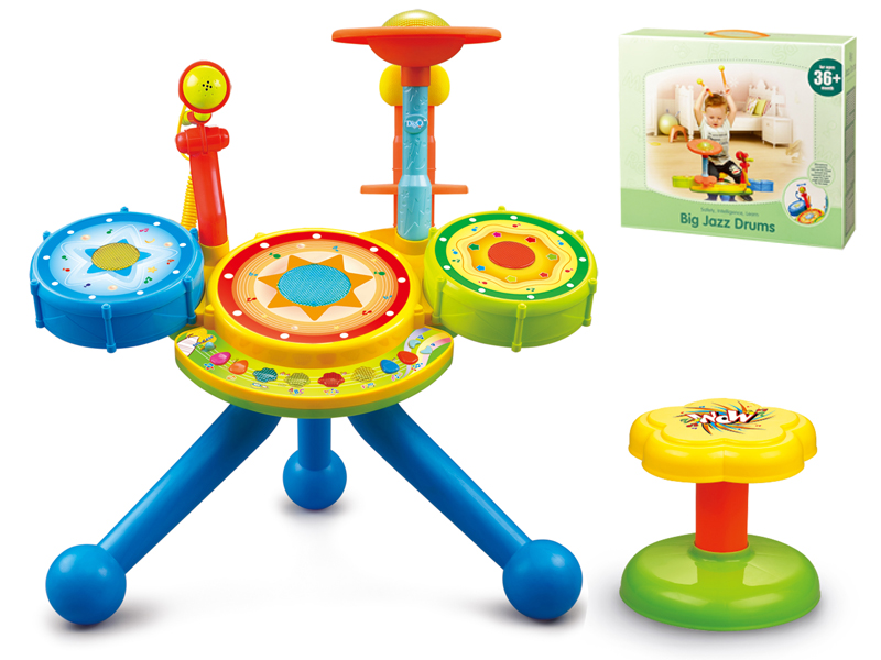 Large Size Drum set with light and music
