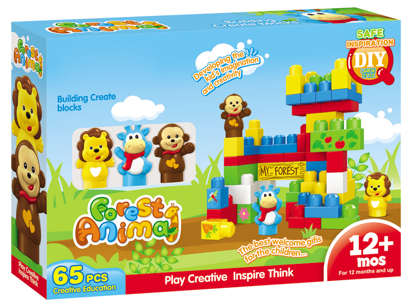 65PCS Forest Animal Building Blocks