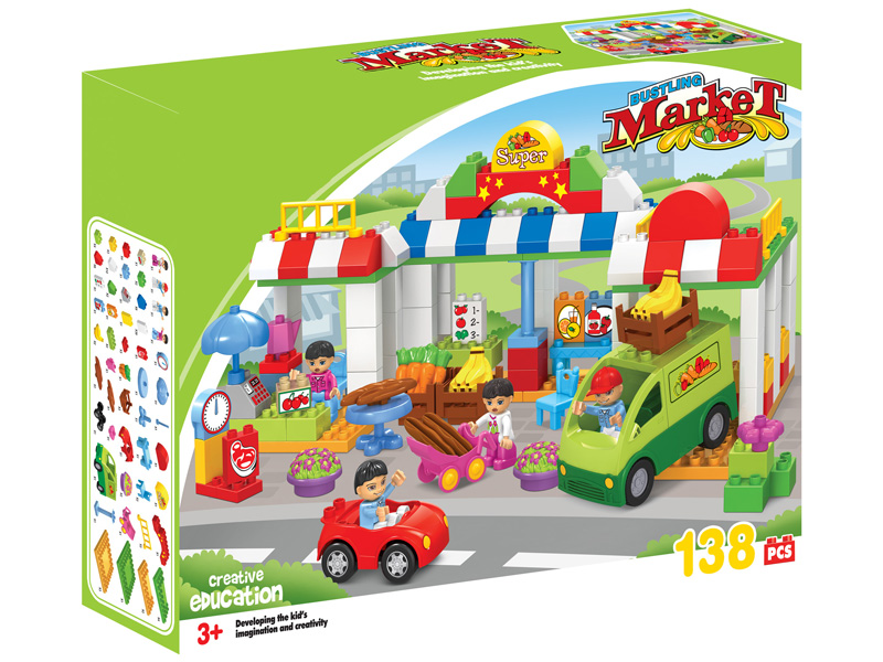 138pcs Market Building Blocks