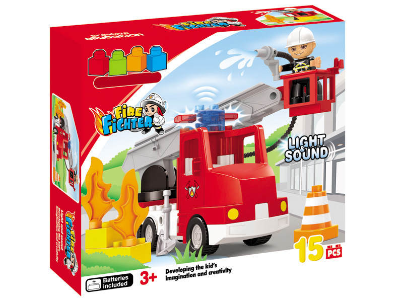 15pcs Fire engine Building Blocks