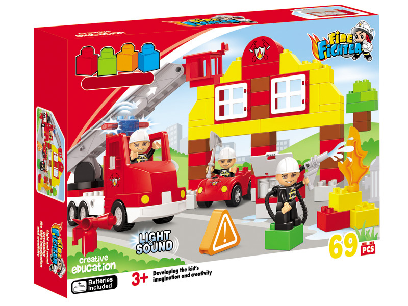 69pcs Fire engine Building Blocks