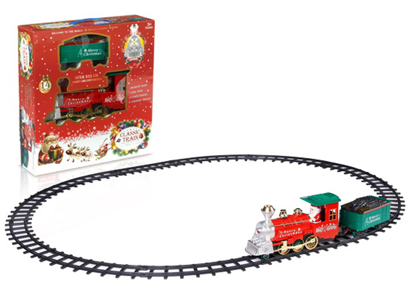 B/O Smoke Christmas Track Train With Light And Music