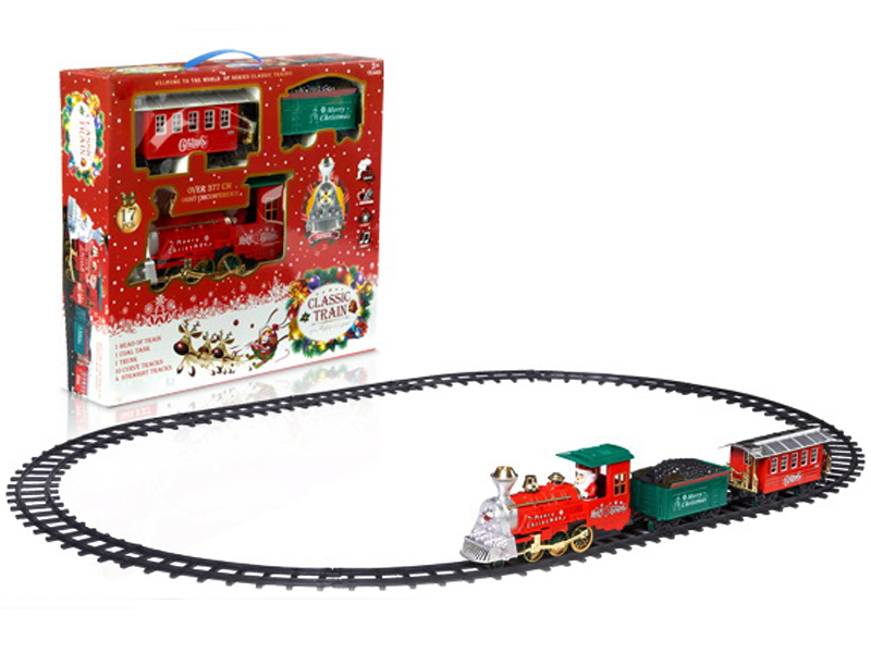 B/O Smoke Christmas Track Train With Light And Music