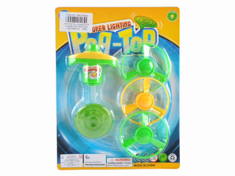 Super Lighting Spinning Top With 3 PCS  Flying Saucer