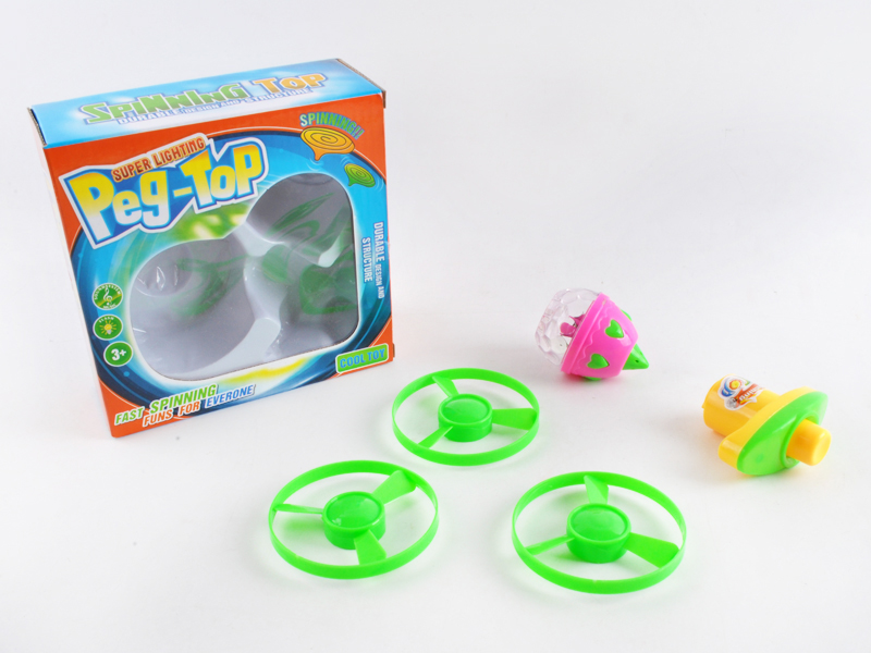 Super Lighting Spinning Heart-shaped Top With 3 PCS Flying Saucer