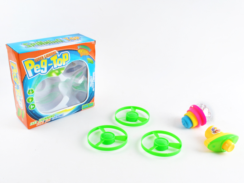 Super Lighting Spinning Top With 3 PCS Flying Saucer