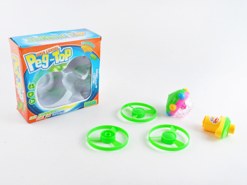 Super Lighting Spinning Airship Top With 3 PCS Flying Saucer
