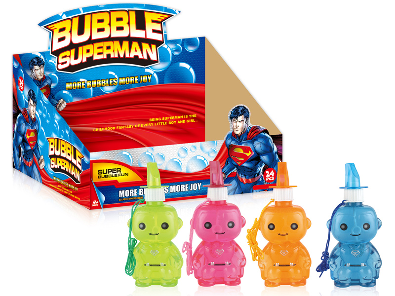 24PCS Superman  Bubble Toys with Whistle 4 Colors