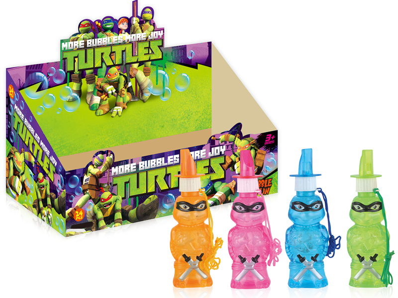 24PCS Ninja Turtle  Bubble Toys with Whistle  4 Colors