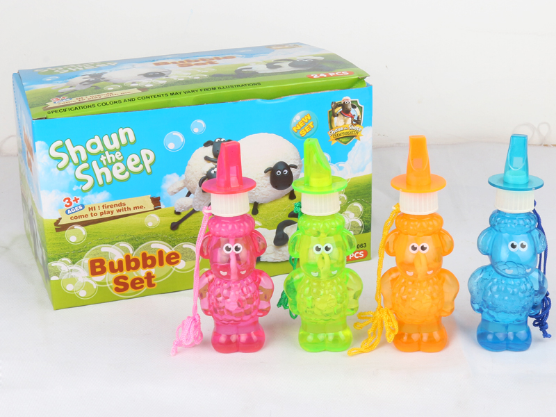 24PCS Shaun The Sheep  Bubble Toys with Whistle 4 Colors