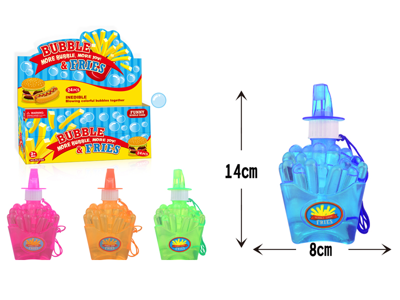 24PCS French Fries Bubble Toys with Whistle   4 Colors