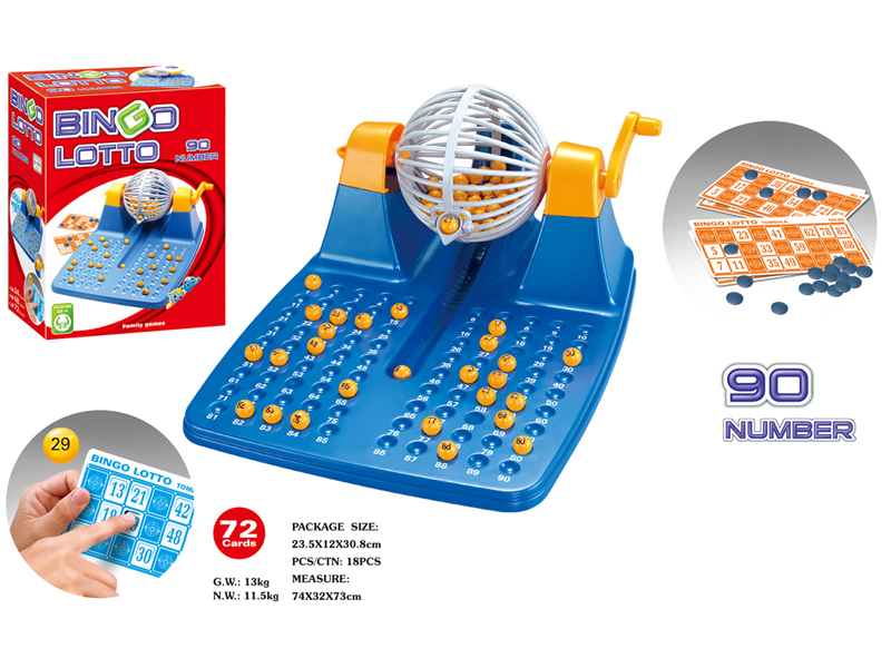 Bingo Game Set(Bingo Lotto 90 Number, 72 Cards)