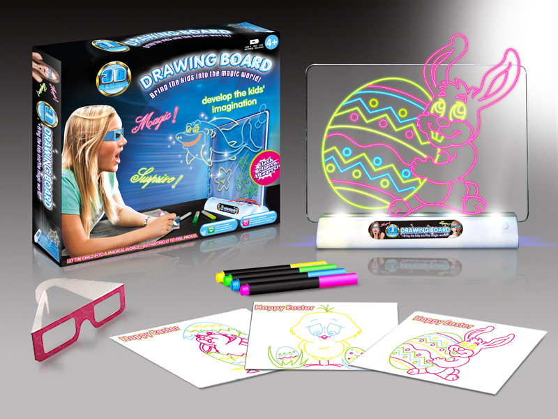 Easter 3D LED Writing Board / 3D Magic Drawing Board