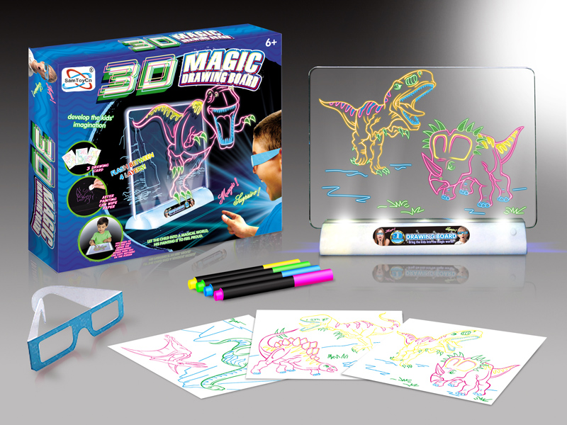 Dinosaur 3D LED Writing Board / 3D Magic Drawing Board