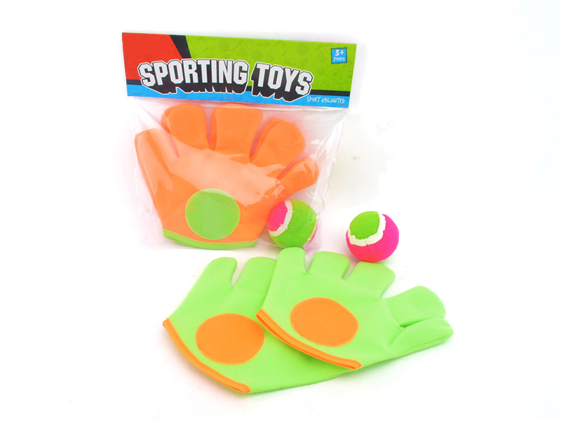 9"Sticky Gloves With 6.5CM ball(2COLOR MIXED)