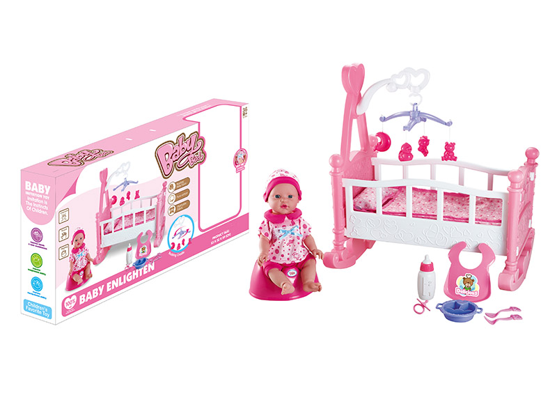 Baby Crib With Doll