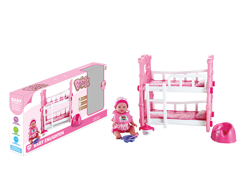 Baby Crib With Doll