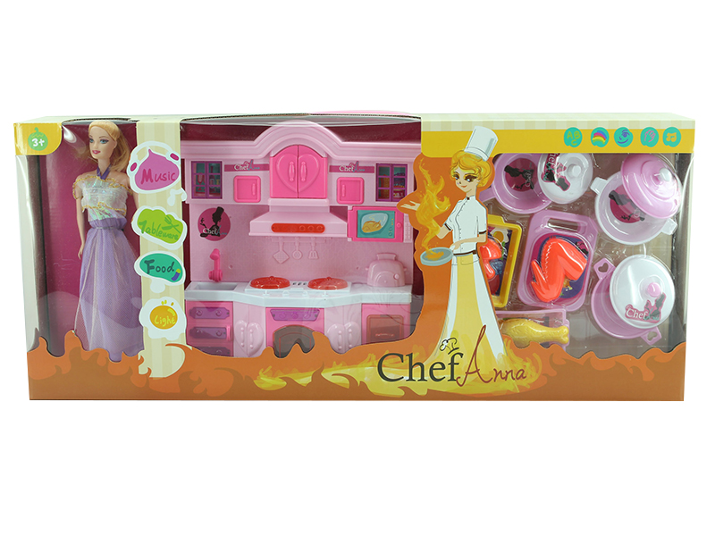 Tableware Table With Music+Barbie(3 Lights)