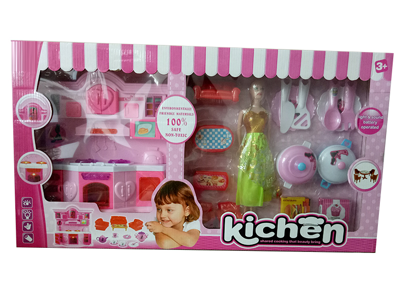 Tableware Table With Music+Solid Barbie(3 Lights)
