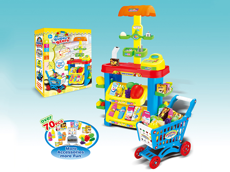 Supermarket Set + Shopping Cart