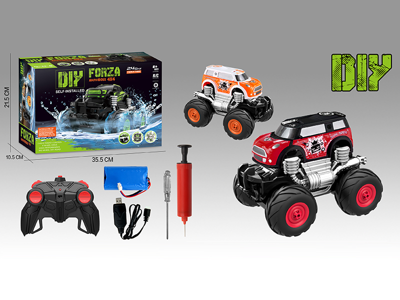 2.4G 4WD Amphibious DIY Mini Graffiti Remote Control Car
