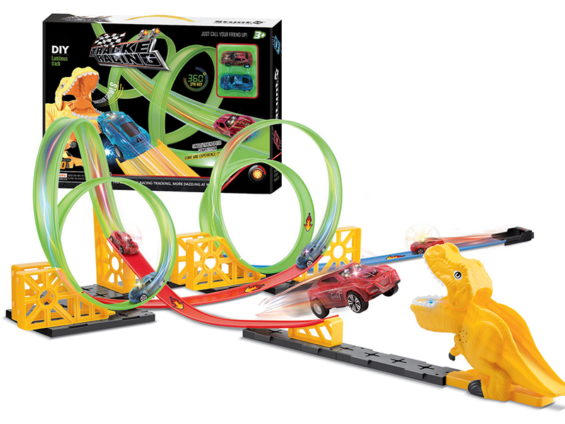 Dinosaur Pull Back Glow in the dark Rail Train 30pcs