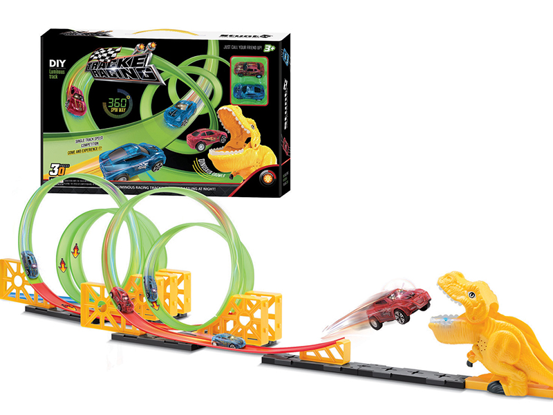 Dinosaur Pull Back Glow in the dark Rail Train 30pcs