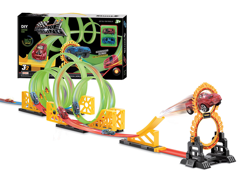Pull Back Glow in the dark Rail Train 27pcs