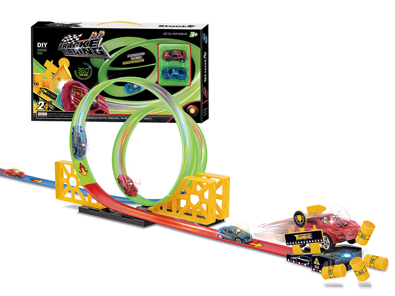Pull Back Glow in the dark Rail Train 24pcs