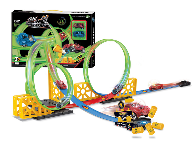 Pull Back Glow in the dark Rail Train 32pcs