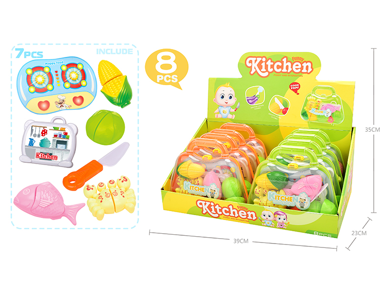 Kitchen Set Cutting Toy-Hand Box(Orange,Green)