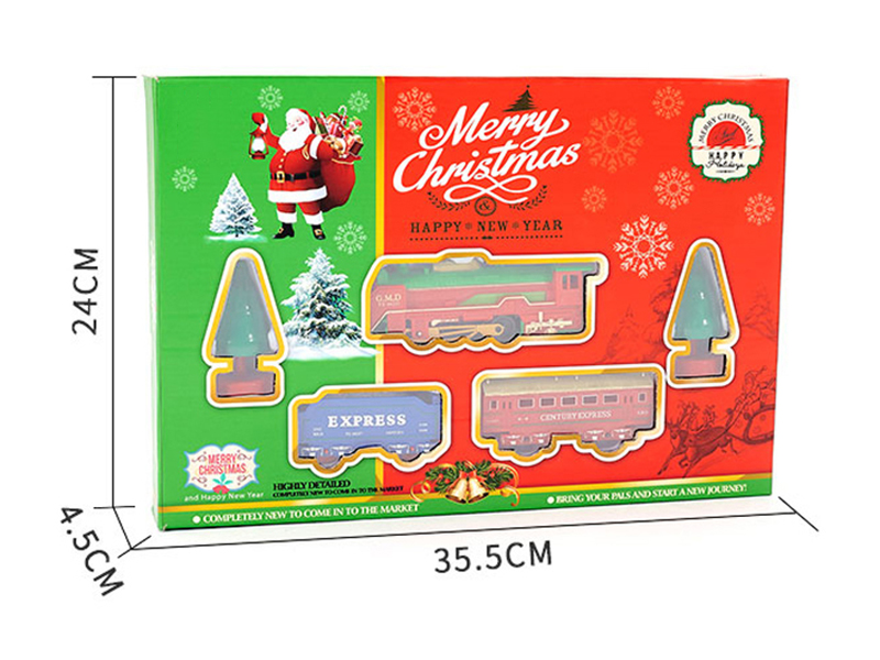 B/O Christmas Rail Train With Light