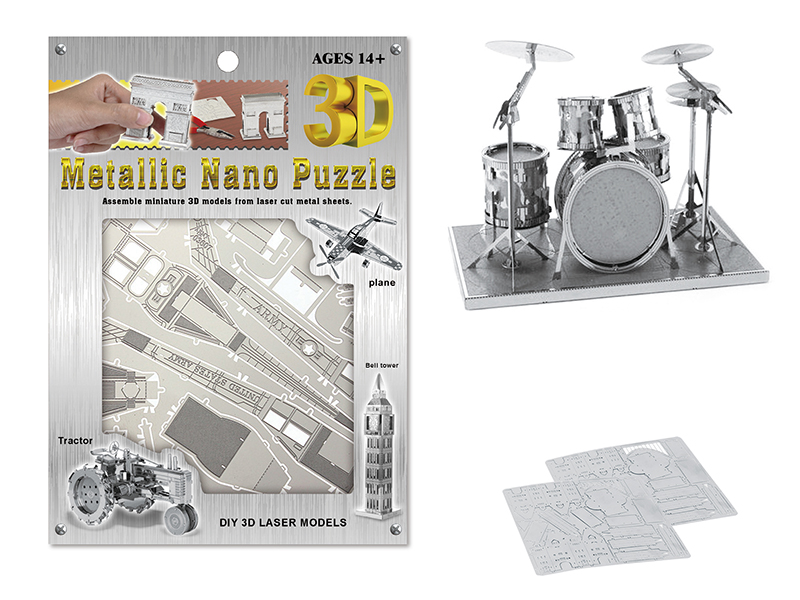 Stainless Steel  Drum Set 3D Puzzle