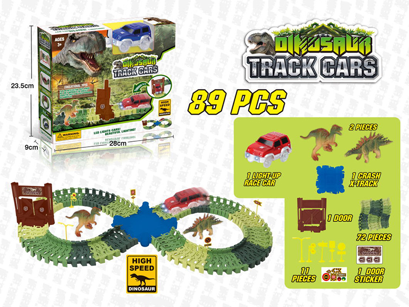 89PCS DIY Dinosaur Rail Car