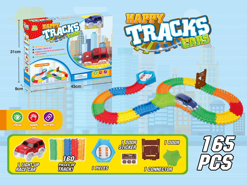 165PCS DIY Cartoon Rail Car