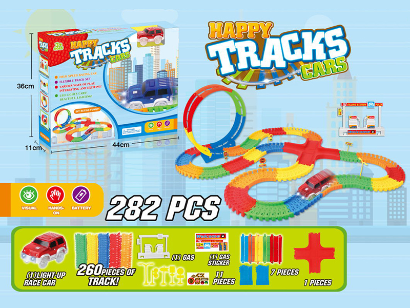 282PCS DIY Cartoon Rail Car