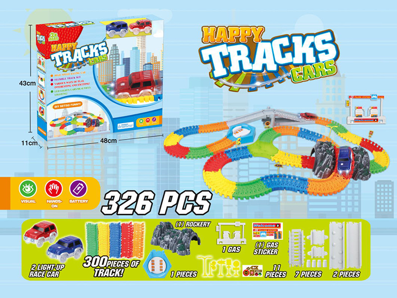 326PCS DIY Cartoon Rail Car