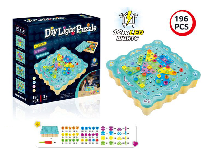 196PCS Building Blocks Puzzle With Light 196pcs
