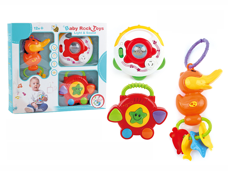 Duck Rattle + Timbrel+ 4 Keys Drum