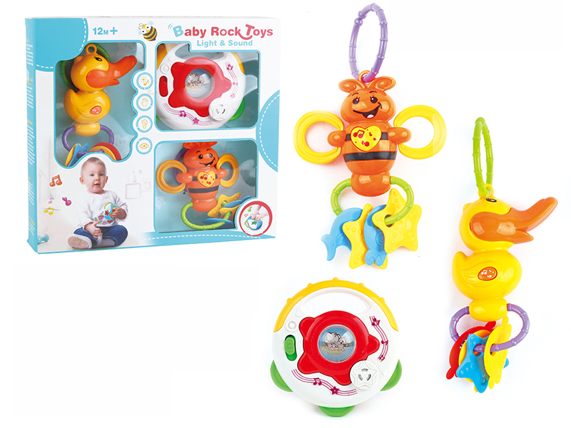 Duck Rattle + Bee Rattle + Timbrel
