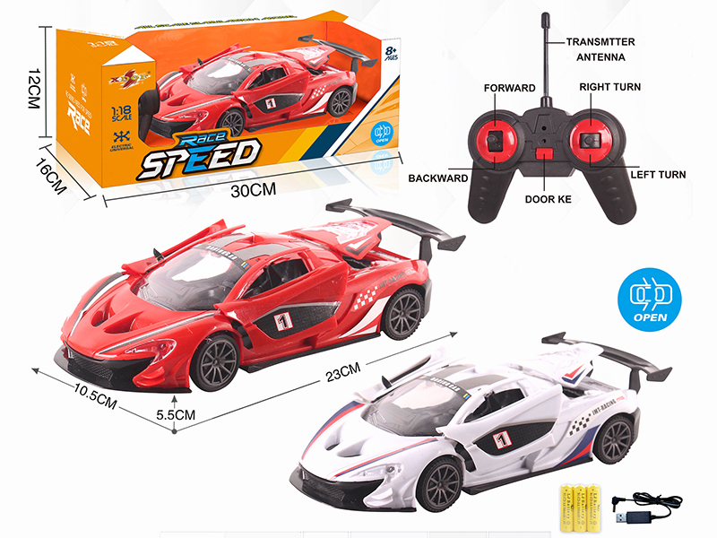 1:18 5CH Three Doors R/C Racing Car With Headlights(Include Batteries)