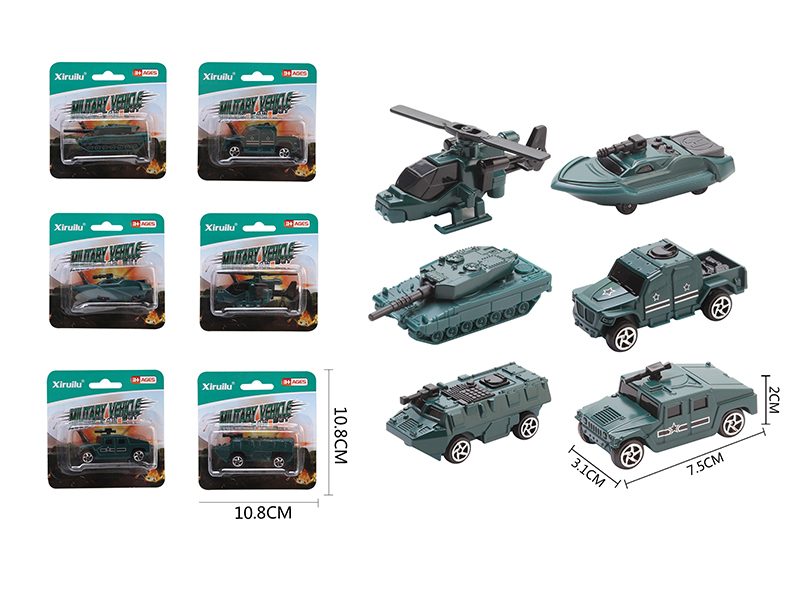 1:64 Slide Alloy Military Truck 1pcs