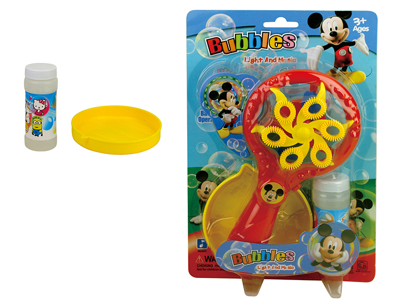 B/O Multifunctional Red Mickey Cartoon Bubble Stick With Light And Music