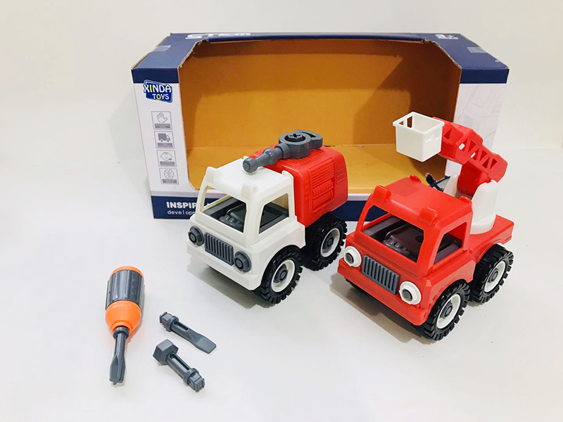 2pcs DIY Fire Engine Series