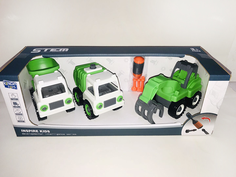 3pcs DIY Sanitation Truck Series