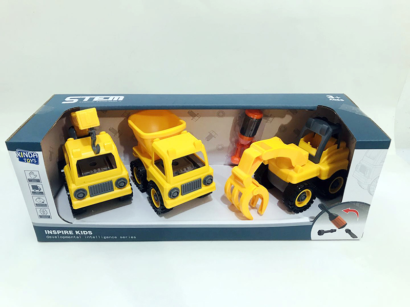 3pcs DIY Engineering Truck Series