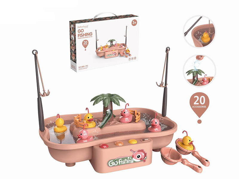 Rotating Fishing Game Set(B/O Double Color Lights 6 Nursery Rhyme)