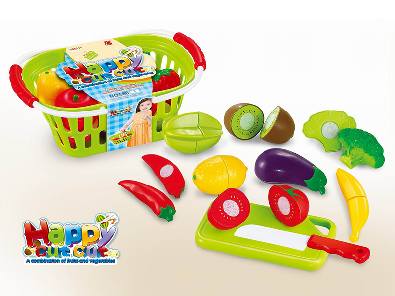 11pcs Cutting Fruits And Vegetable With Basket Set
