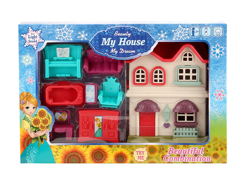 Villa With Colorful Lights And Music + Furniture